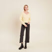 Pull manches longues jaune clair femme