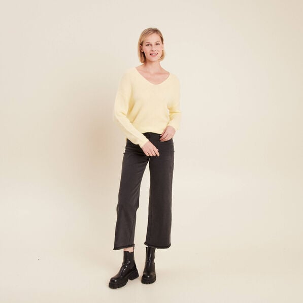 pull manches longues jaune clair femme Pull manches longues jaune clair femme