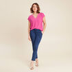 Jean ajusté cargo denim stone femme