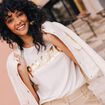 T-shirt manches courtes ecru femme