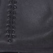 Coffret gants doubl&eacute;s en cuir noir femme