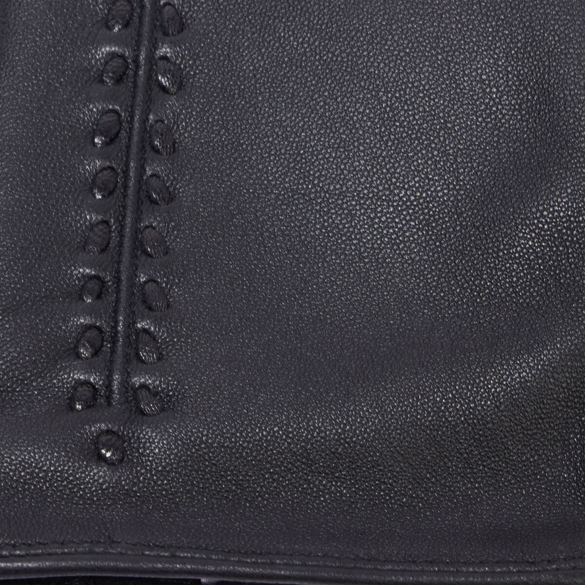 Coffret gants doubl&eacute;s en cuir noir femme