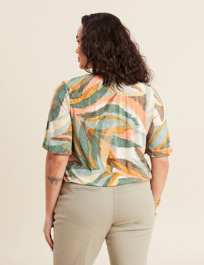 Blouse manches courtes multicolore femme