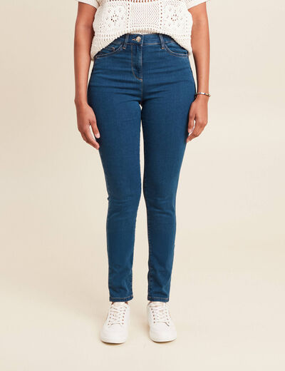 Jean magique Le L&eacute;ger coupe ajust&eacute;e long denim double stone femme
