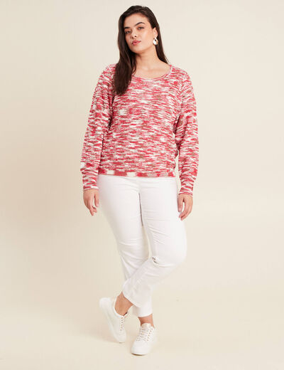 Pull manches longues rose fushia femme