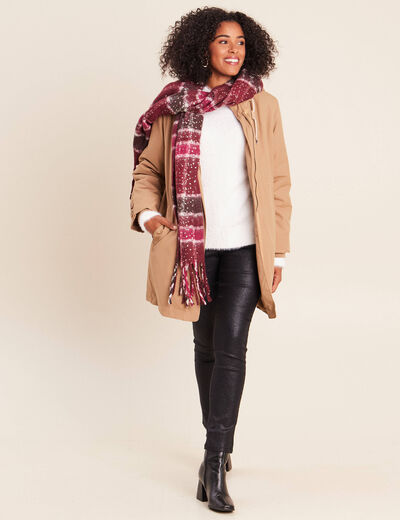 Pull col montant doux ecru femme