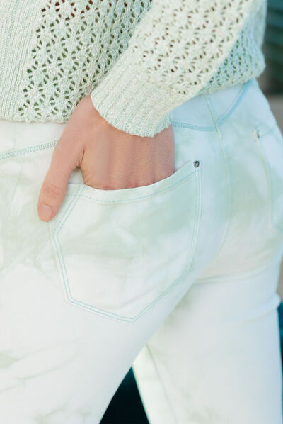 Pantalon ajusté vert clair femme