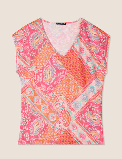 T-shirt manches courtes orange femme