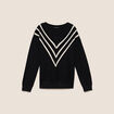 Pull col v noir femme