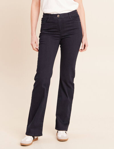 Pantalon magique L'Unique coupe bootcut bleu fonc&eacute; femme