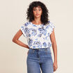 T-shirt manches courtes ecru femme