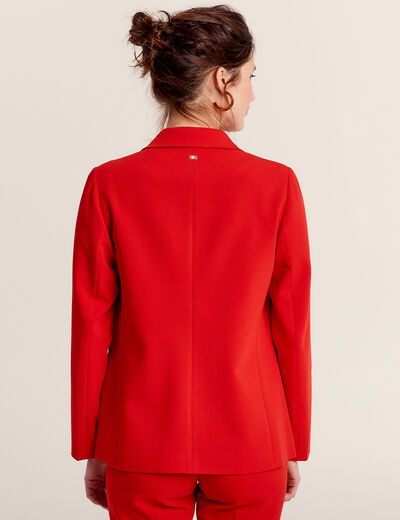 Veste city droite 1 bouton rouge femme