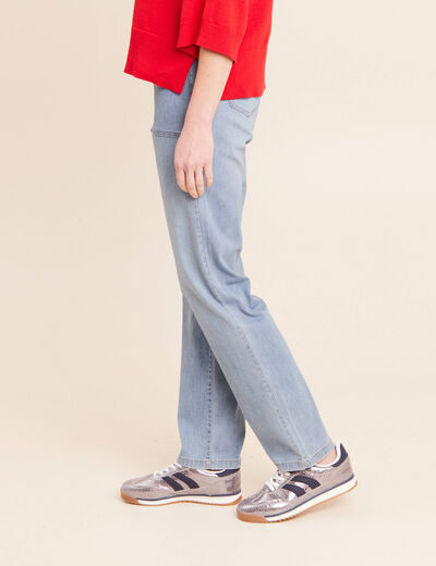 Jean coupe mom taille haute denim double stone femme