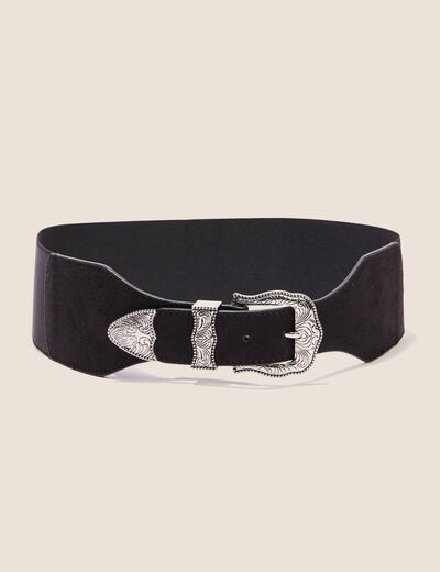 Ceinture large élastiquée noir femme