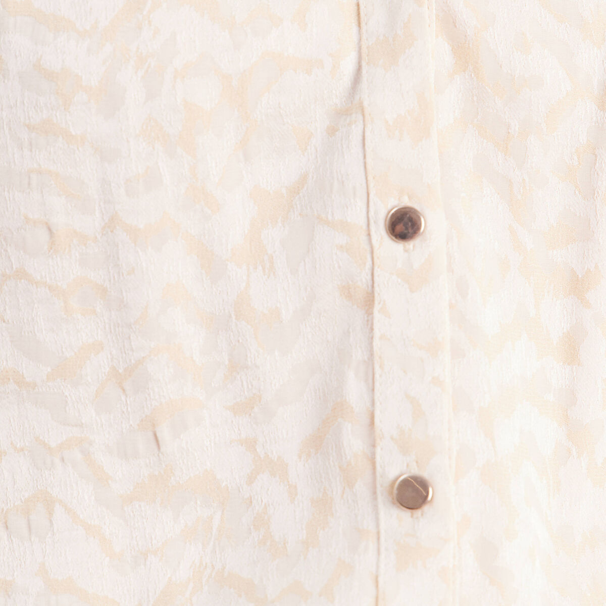 Chemise ample jacquard col v manches 3/4 blanc femme