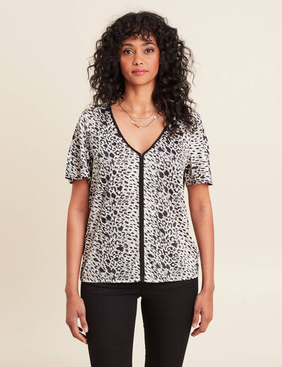 T-shirt manches courtes ivoire femme
