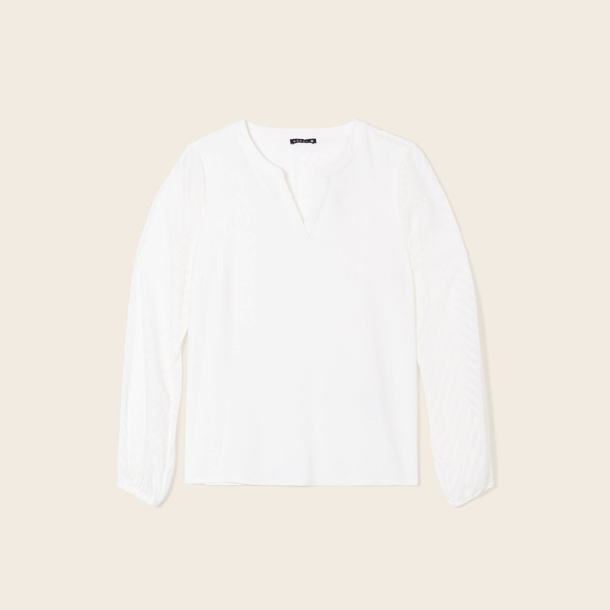 T-shirt manches longues ecru femme