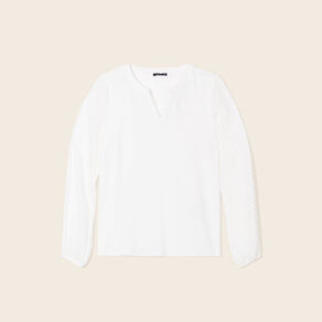 T-shirt manches longues ecru femme