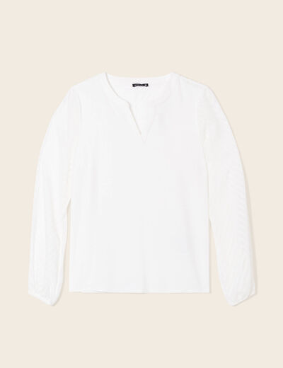 T-shirt manches longues ecru femme