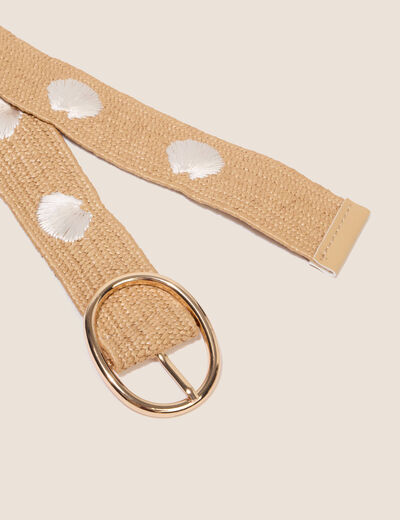 Ceinture large ecru femme