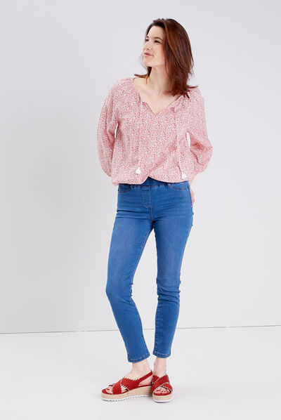 Blouse manches 3/4 ecru femme