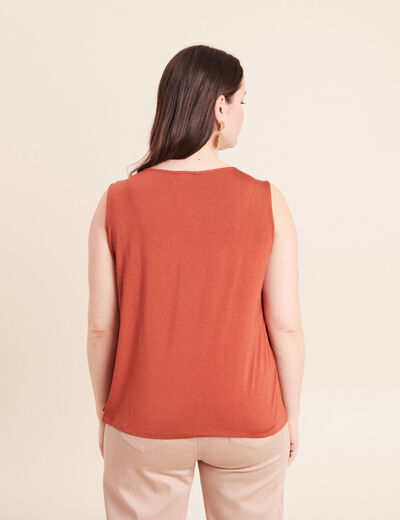D&eacute;bardeur sans manches marron fonc&eacute; femme