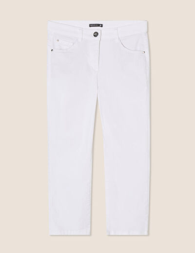 Pantacourt magique Le L&eacute;ger coupe droite blanc femme
