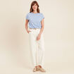 T-shirt manches courtes strass bleu ciel femme
