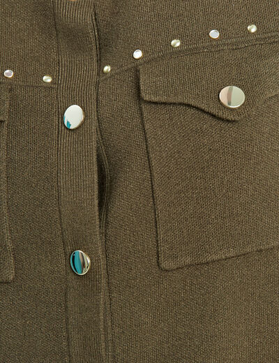 Gilet sans manches à clous vert olive femme
