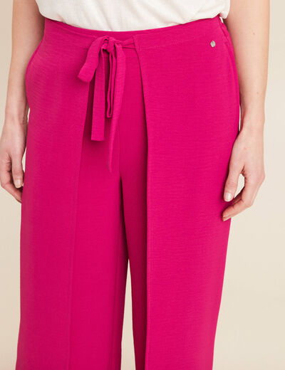 Pantalon coupe large portefeuille rose fushia femme