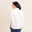 Chemise manches longues en coton strass blanc femme