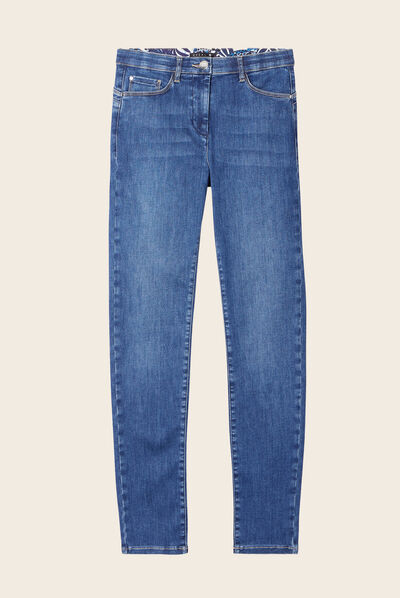 Jean magique ajusté taille standard denim double stone femme