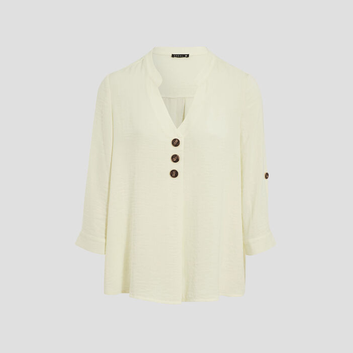 Blouse manches 3/4 jaune clair femme