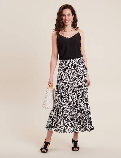 Jupe longue évasée noir femme