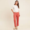 Pantalon flou ceinturé vieux rose femme