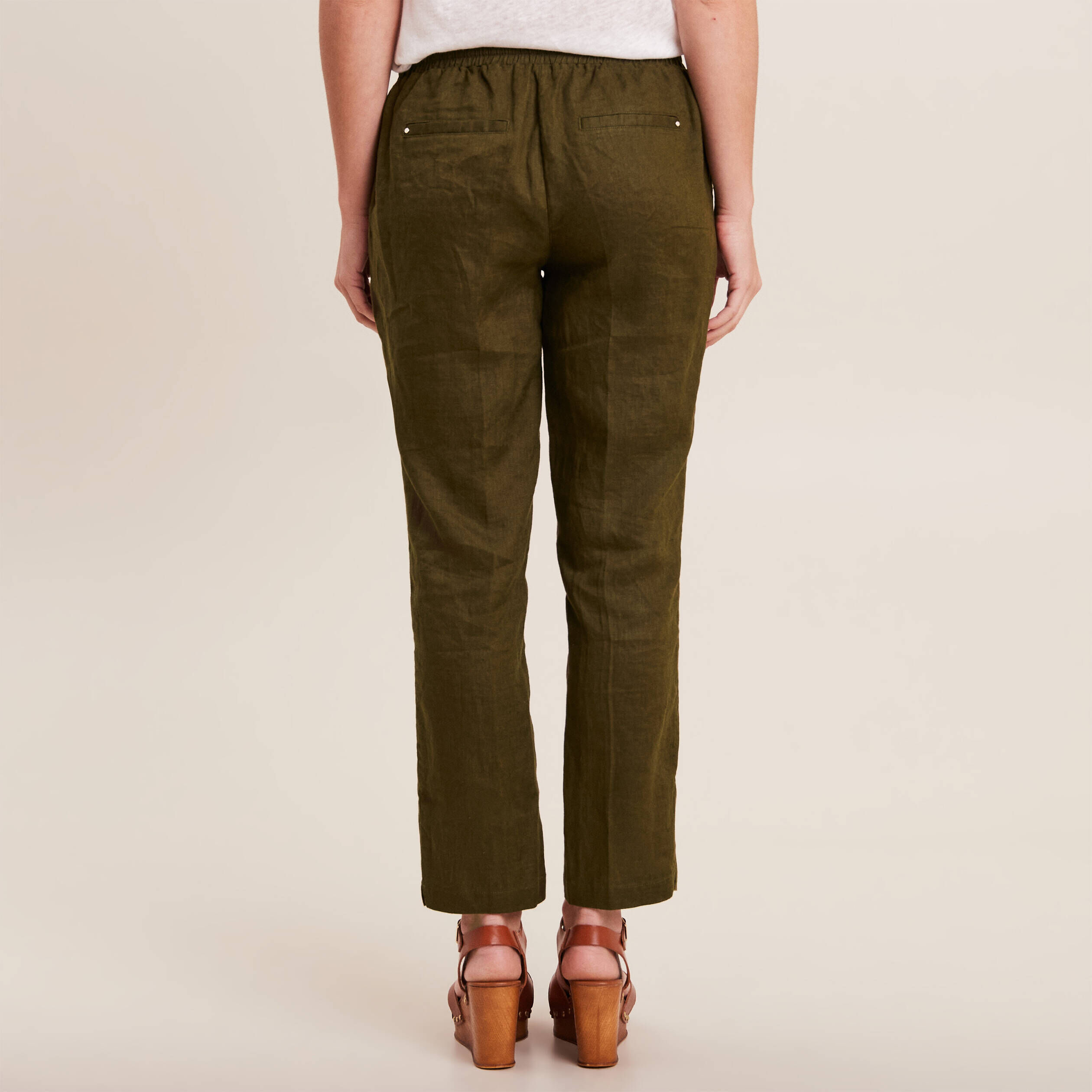 Pantalon Crop Femme CAbi - Vert Olive, Taille 8, Style Groucho Coupé - Occasion Très Bon état