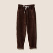 Pantalon coupe mom en velours marron femme