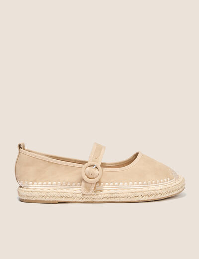 Ballerines semelle corde ivoire femme