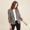 Veste cintr&eacute;e col ch&acirc;le noir femme