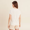 T-shirt manches courtes ecru femme