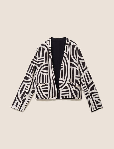 Veste r&eacute;versible manches longues noir femme