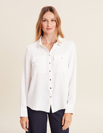 Chemise manches longues ecru femme