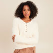 Pull col tunisien ivoire femme