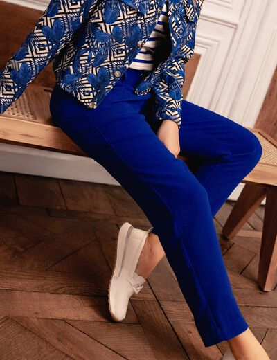 Pantalon urbain 7/8ème bleu electrique femme
