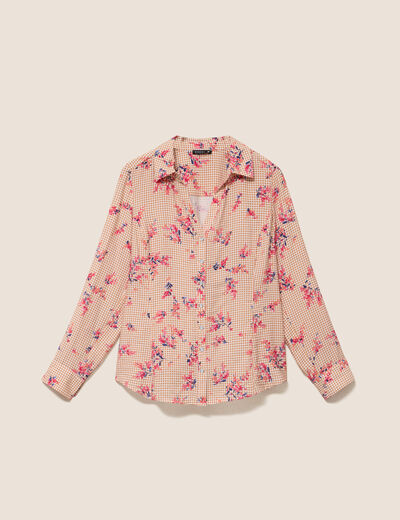 Chemise ajust&eacute;e manches longues orange femme