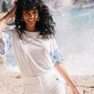 T-shirt manches courtes brodé blanc femme
