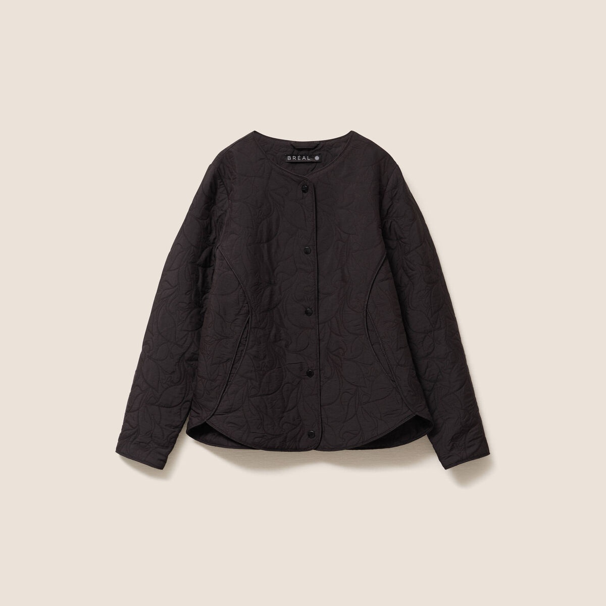 Doudoune sans col doublée noir femme