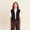 Gilet sans manches &agrave; capuche noir femme