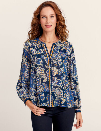 Blouse manches longues noir femme