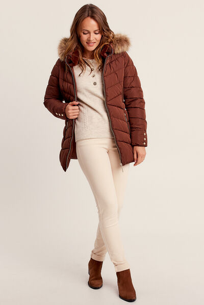 Pull manches longues beige femme